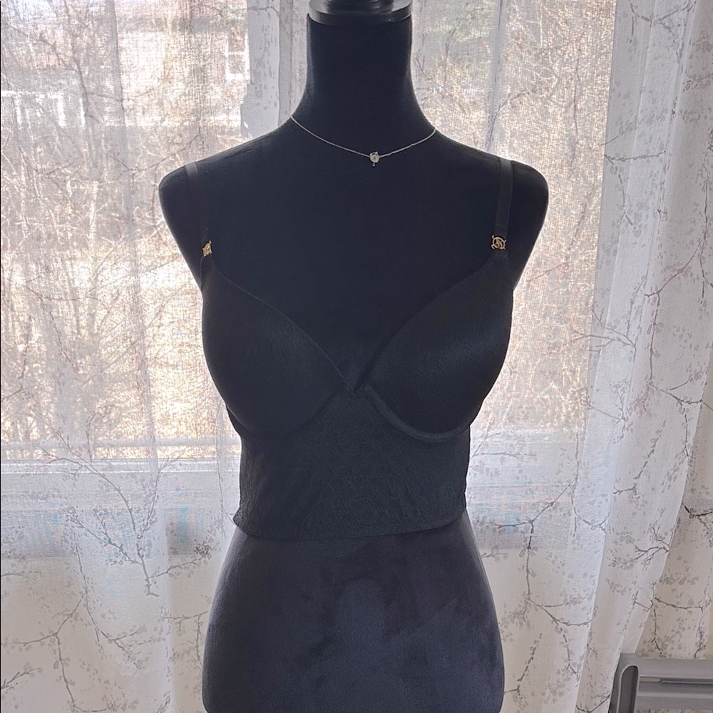 Victoria's Secret Black Mesh Lingerie Top in Size 36C